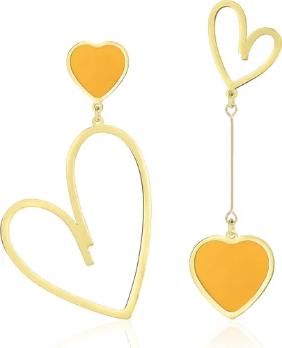 Vista 16 de Linawe Mismatched Heart Dangle Earrings for Women Trendy