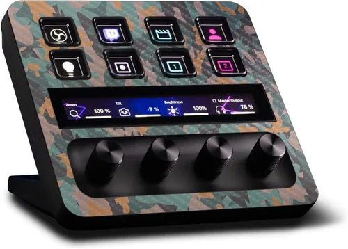 Vista 7 de MightySkins - Piel de fibra de carbono compatible con Elgato Stream Deck + Marble Magma Acabado de fibra de carbono texturizado protector