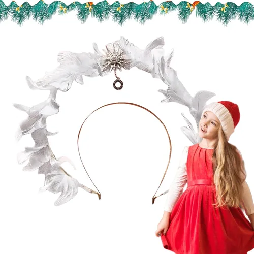 Vista 7 de hypericin Alas de disfraz de ángel, banda para el cabello, disfraz de ala de ángel, traje de fiesta, accesorios de alas de cosplay con plumas