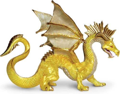 Vista 6 de Safari Ltd. Figura de dragón dorado – Figura detallada de 6.75 pulgadas – Divertido juguete educativo de fantasía para niños, niñas y niños a partir