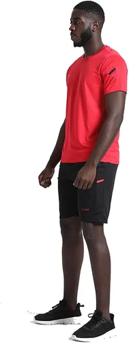 Vista 4 de BUYJYA Ropa de entrenamiento para hombre, conjunto de 3 camisetas deportivas para baloncesto, fútbol, ejercicio, entrenamiento, correr, gimnasio