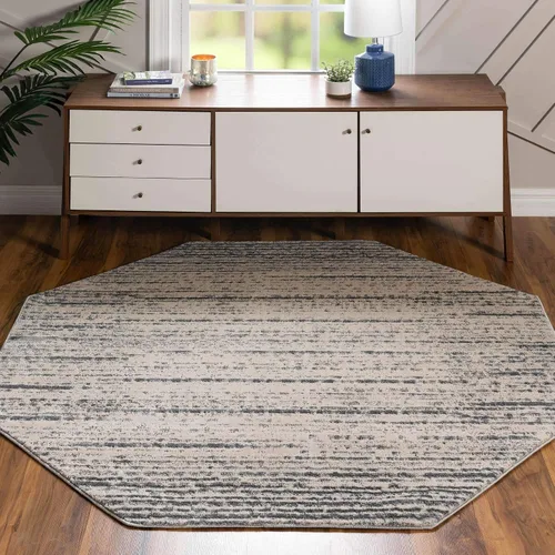 Vista 32 de Unique Loom Oasis Collection - Alfombra de área tranquila (2 x 3 pies, rectangular, gris/marfil)
