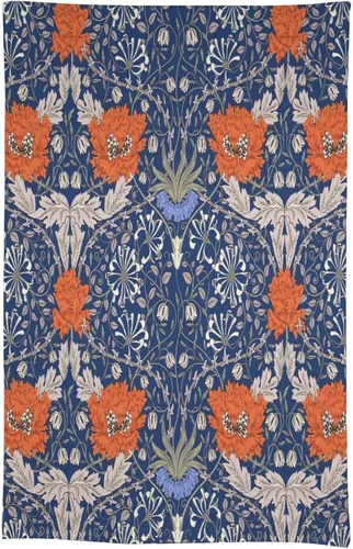 Vista 124 de Mantel Floral Retro de Pájaros, Diseño Original Bohemio William Morris Estampado Cubierta de Mesa para Hogar Picnic Fiesta Comedor Cocina William