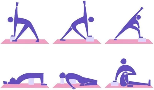 Vista 4 de Bloques de yoga para mujer, paquete de 2 bloques de yoga de espuma EVA sin látex, 9 x 6 x 3 pulgadas, superficie antideslizante, bloque de yoga