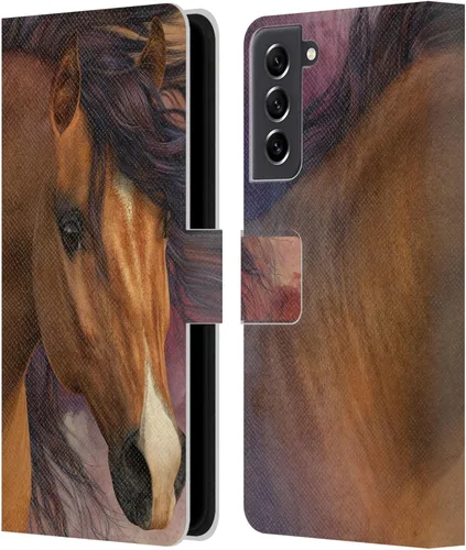 Vista 307 de Head Case Designs Officially Licensed Laurie Prindle A Morgan Christmas Western Stallion Leather Wallet Case Compatible with Samsung Galaxy A07 4G