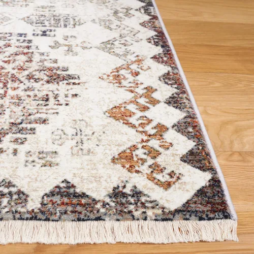 Vista 5 de SAFAVIEH Persian Collection - Alfombra de área de 5.3 x 7.7 pies, color crema y gris, diseño bohemio rústico envejecido, no desprende pelusa