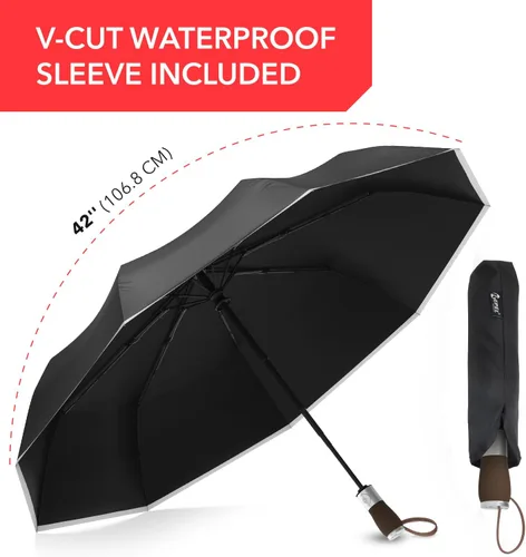 Vista 13 de REPEL Windproof Travel Umbrella - Compact & Withstands Winds up to 85MPH , Strongest Premium Auto Folding Umbrella for Rain and Sun - Durable, Light