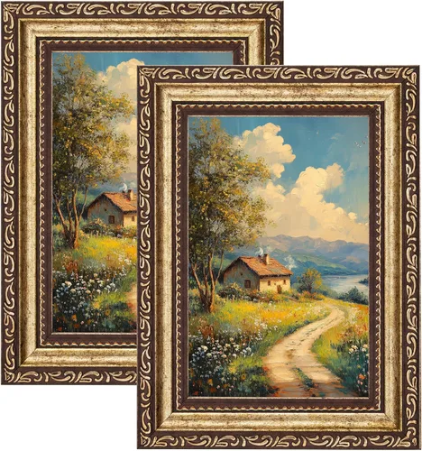 Vista 29 de eletecpro 8x10 Vintage Picture Frame, Glass Cover, Gold, 2-Pack Dorado