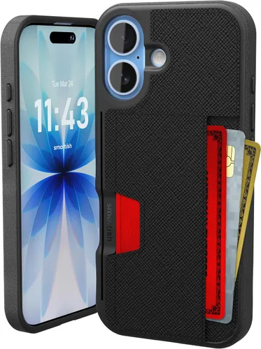 Vista 78 de Smartish Funda tipo cartera para iPhone 11 Pro - Wallet Slayer Vol. 2 [soporte protector delgado] tarjetero (seda) - Black Tie Affair