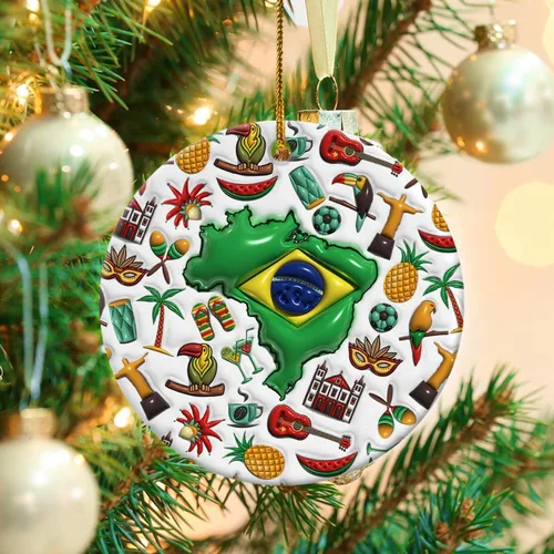 Vista 75 de Lotacy Bandera argentina argentina de Navidad de cerámica 2D impresa adorno con símbolos, decoración del hogar argentina regalos para hombres