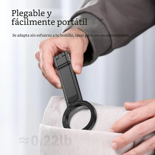 Vista 7 de ULANZI MA30 - Soporte magnético de trípode para iPhone - Maglock de aluminio para teléfono inteligente, mini trípode de bolsillo, soporte
