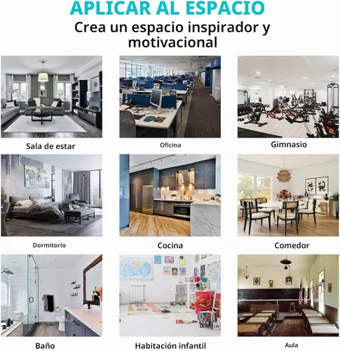 Vista 5 de Calcomanías de pared, calcomanías de pared para sala de estar, (fácil de aplicar), decoración artística de vinilo, citas para sala de estar Sé