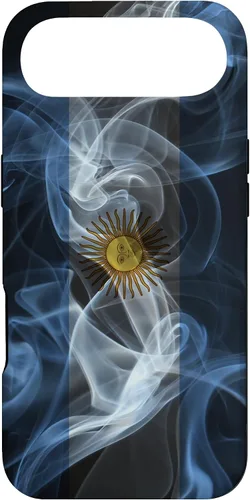 Vista 27 de iPhone 16 Smoky Argentina Flag - Funda de orgullo argentino estilo humo
