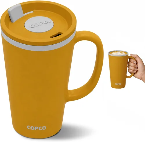 Vista 9 de Copco - Taza de café con cono de 16 onzas, mango y tapa resistente a Azul