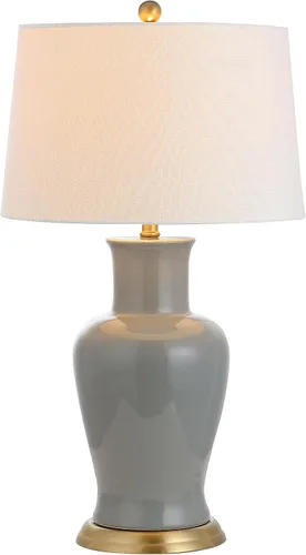 Vista 10 de JONATHAN Y Julian Classic - Lámpara de mesa LED de cerámica de 29 pulgadas Blanco/Dorado