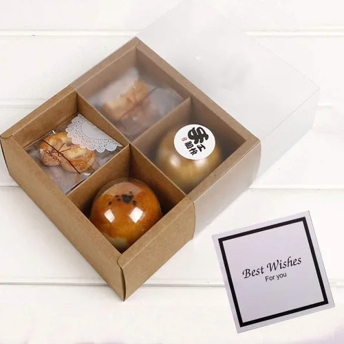 Vista 3 de 15 Paquetes de Cajas para Cupcakes con Insertos y Ventanas de Exhibición, Cajas de Regalo de Papel Kraft Marrón para Dulces, Contenedores