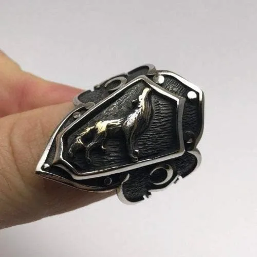 Vista 4 de Dirilis Ertugrul Wolf Zihgir - Anillo de plata de ley 925 K para hombre