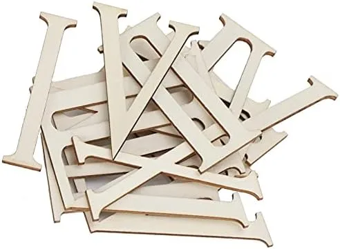 Vista 9 de Letras de madera sin terminar números romanos formas de madera números romanos forma madera numéricos números reloj madera artesanía 2.8 in