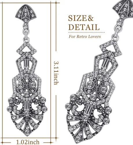Vista 2 de Coucoland Pendientes de pedrería de los años 20 del Gran Gatsby de los años 20