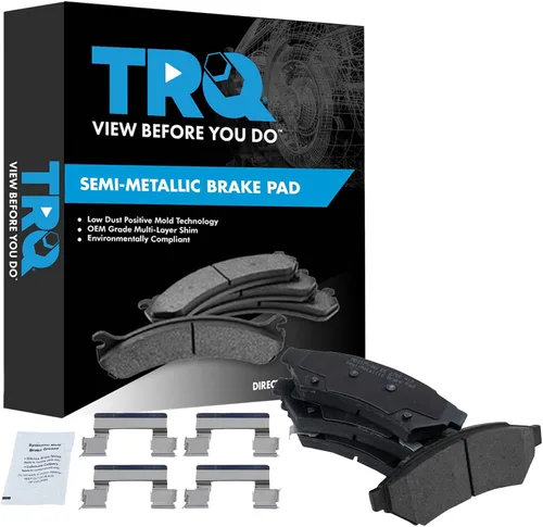 Vista 104 de TRQ Pastillas de freno delanteras semi metálicas compatibles con Ford Expedition 2018-2021 F-150 2018-2020 Lincoln Navigator 2018-2022