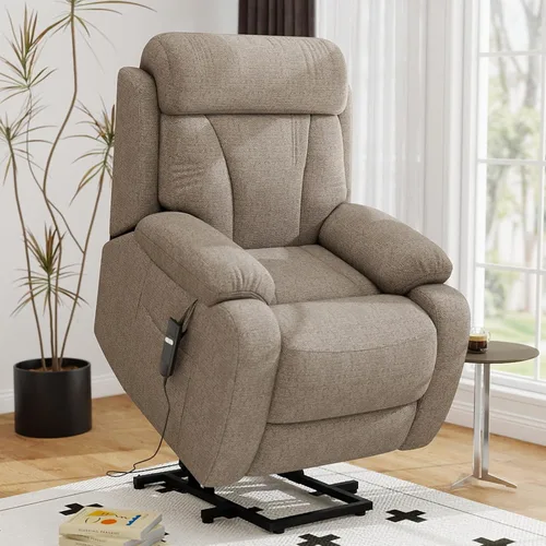 Vista 10 de cinkehome Silla reclinable eléctrica para ancianos, reclinable eléctrico Gris oscuro-pequeño