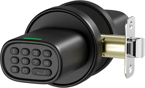 Vista 10 de ThorBolt Pomo de puerta de huellas dactilares, perilla de puerta sin llave con teclado biométrico electrónico, bloqueo automático para puertas