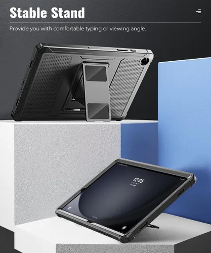 Vista 5 de MoKo Funda para Samsung Galaxy Tab A9 Plus/A9+ de 11 pulgadas 2023, a prueba de golpes de cuerpo completo resistente con protector de pantalla
