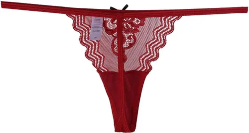 Vista 5 de Paquete de 6 tangas de encaje para mujer, ropa interior sexy con patrón de encaje y colores surtidos