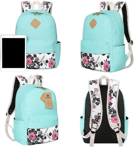 Vista 2 de Bluboon - Mochilas de lona 3 en 1 para niñas y adolescentes, juego de mochilas
