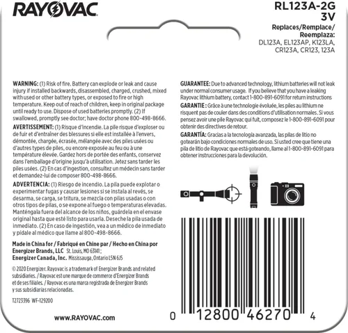 Vista 5 de Rayovac Baterías de 3 V, batería de litio de 3 voltios, 2