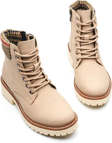 Vista 7 de DeYashopin Botas de senderismo antideslizantes para mujer, botas casuales para exteriores