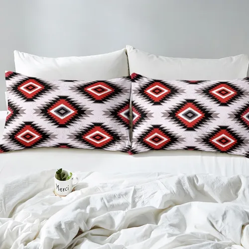 Vista 7 de Juego de sábanas bajeras de diseño nativo americano del suroeste para niños, niñas y adolescentes, juego de ropa de cama tribal para niños, niñas