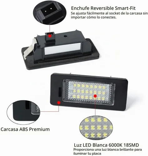 Vista 5 de Gempro Luz de matrícula, 2 piezas LED de placa de matrícula para Audi A1 A4 A5 A6 A7 S5 Q5 RS5 TT TTRS, alimentado por luces LED blancas de xenón