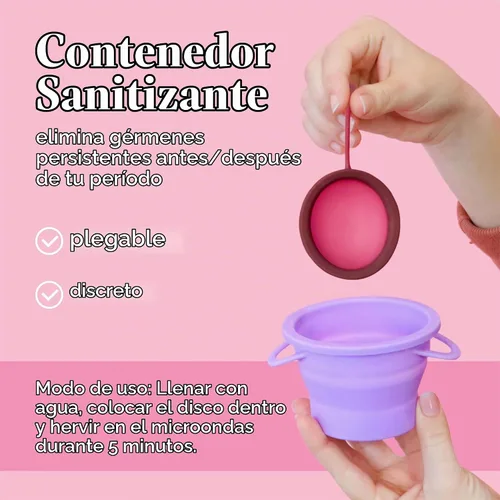Vista 6 de Kit de discos menstruales Pixie para el cuidado femenino - Los discos Pixie están diseñados para quitarse como los tampones - 100% de silicona