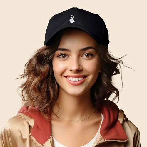 Vista 4 de Kpop coreano Love Snap Finger Hand Heart Hat Son Hatu Gorra de béisbol bordada para mujer