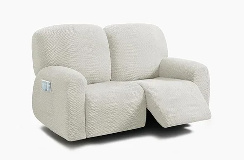 Vista 41 de ULTICOR Fundas jacquard para sofá reclinable de 8 piezas, fundas elásticas para sofá reclinable de 3 cojines, gruesas, suaves y lavables (estilo 3)