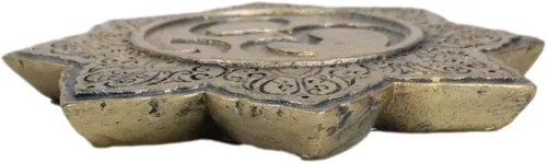 Vista 5 de Ebros Gift Fengshui Zen Buddha Om Symbol Mandala Lotus Padma Flor Incienso Stick Holder Plato Quemador Medallón Figurilla Hogar Fragancia Accesorio