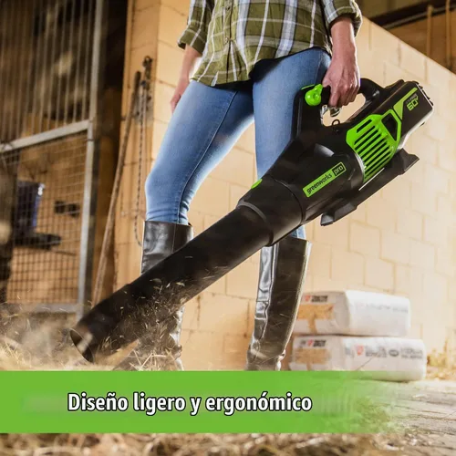 Vista 7 de Greenworks Pro Bare Tool - Soplador de hojas eléctrico inalámbrico de iones de litio de 60 voltios máximo, 610 CFM, GEN2 sin escobillas; Batería
