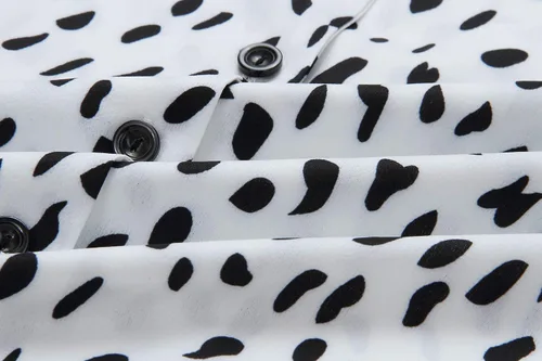 Vista 7 de ECOWISH - Blusa casual para mujer con cuello en V, túnica con estampado de leopardo, manga larga y con botones