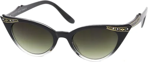 Vista 3 de zeroUV Gafas de sol vintage de los años 50 para mujer con diseño UV400 adornadas con diamantes de imitación Pinup Girl y accesorios Rockabilly