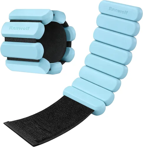 Vista 12 de Pesas de tobillo de muñeca para mujeres y hombres, 2 libras/par, pesas ajustables para brazos, piernas, pilates, pulseras con peso para gimnasio