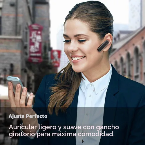 Vista 3 de Auricular Bluetooth, manos libres, auricular Bluetooth inalámbrico con 18 horas de reproducción y micrófono con cancelación de ruido para iPhone
