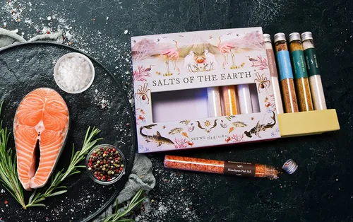 Vista 3 de eat.art Salt of the Earth Colección de sal exótica de todo el mundo Paquete de regalo de 8