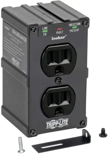 Vista 3 de Tripp lite Isobar Barra protectora con salida de 8 contactos contra sobretensiones, con cable de 25 pies, enchufe de ángulo recto para diagnóstico