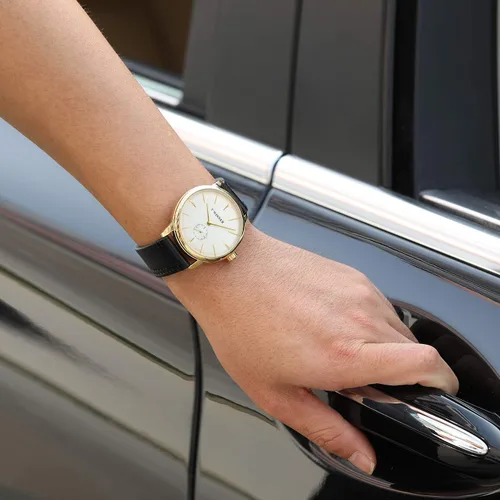 Vista 8 de FORSINING Reloj de pulsera mecánico de estilo deportivo analógico para hombre con correa de cuero