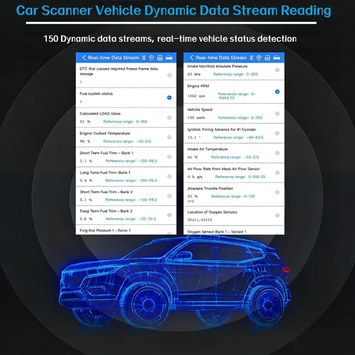 Vista 5 de Escáner inalámbrico Bluetooth OBD2, lector de código automático con reinicio de luz del motor de verificación, datos en vivo y preparación I/M