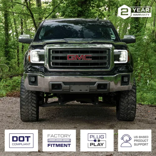 Vista 3 de Form Lighting Faros LED Reflectores Secuenciales compatibles con GMC Sierra 1500/2500/3500 2014-2018 (pareja)