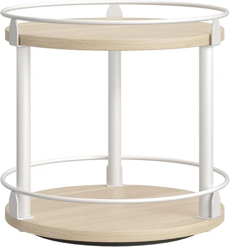 Vista 15 de YATINEY Organizador Lazy Susan, Estante Giratorio para Especias, Organizador de Mesa Giratoria para Especias de 2 Niveles, Soporte Industrial