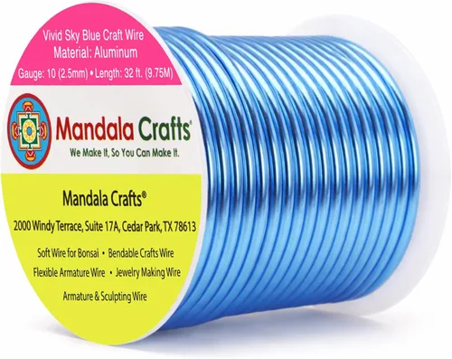 Vista 327 de Mandala Crafts - Alambre de aluminio anodizado de calibre 22 para hacer joyas - 137.2 m de alambre flexible surtido y coloreado - Doble para bonsái