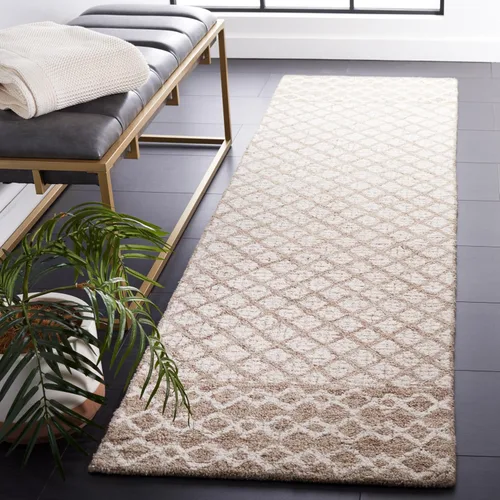 Vista 19 de SAFAVIEH Abstract Collection - Alfombra decorativa, 2 x 3 pies, azul y marfil, lana hecha a mano, ideal para zonas de alto tráfico en entrada, sala